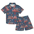 thumbnail image 1 of joogoo Boy Shorts Set Fire Trucks 2 Piece Short Sleeve Button Down Hawaiian Shirt Shorts 9-10Y, 1 of 8
