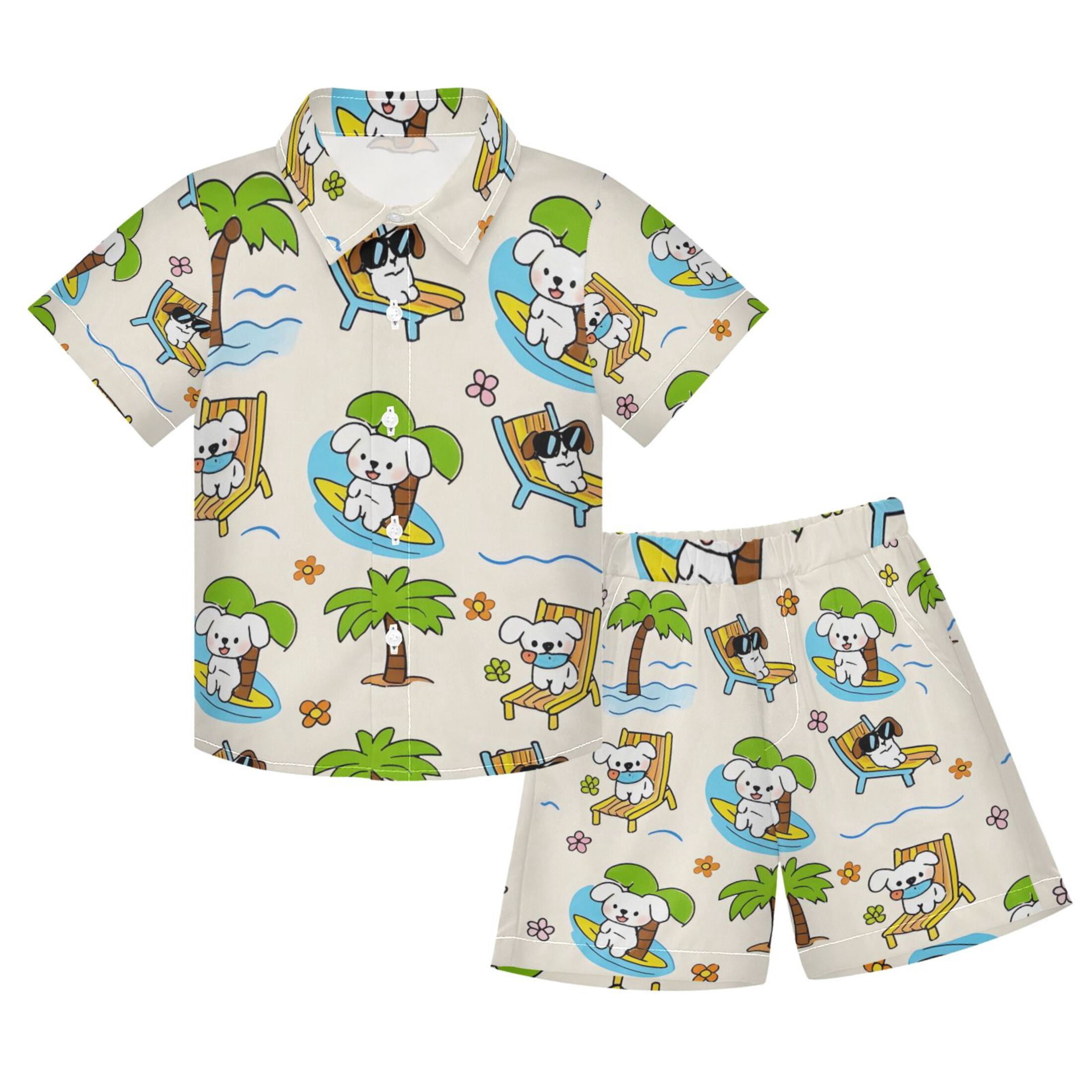 2 Piece Boys Doggie Shirt & Shorts