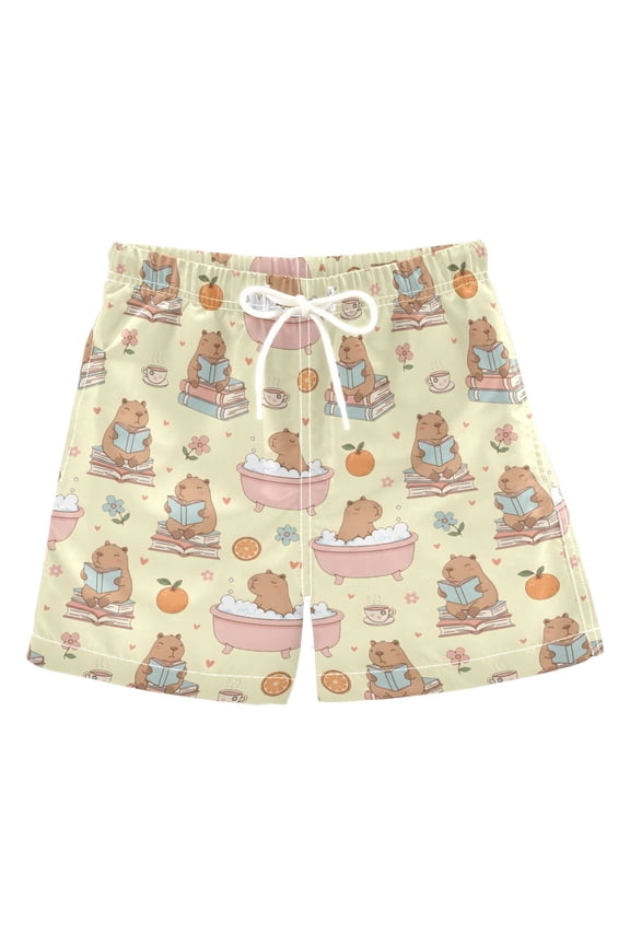 Boy Swim Trunks Capybara Life Bathing Beach Board Shorts Large