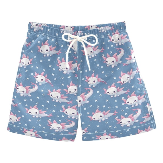 joogoo Boy Swim Trunks Cute Axolotl Bathing Beach Board Shorts S