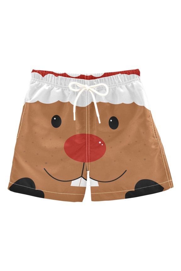 Boy Swim Trunks Cute Deer Face Bathing Beach Board Shorts Medium