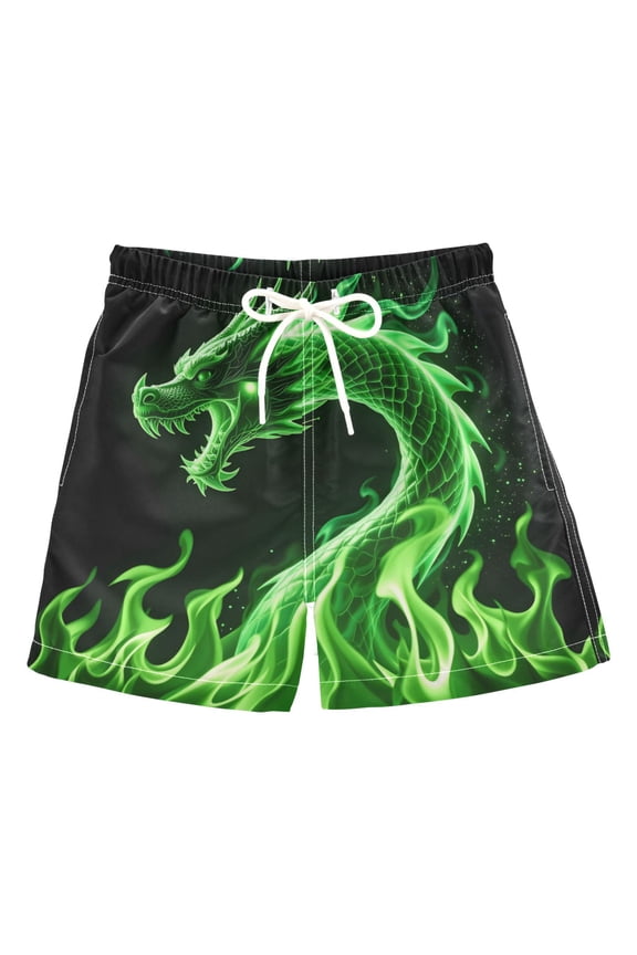 Boy Swim Trunks Dragon Green Bathing Beach Board Shorts 2T