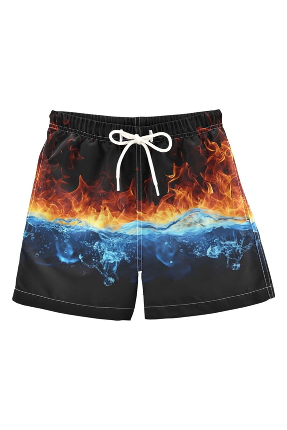 Boy Swim Trunks Fire and Water Bathing Beach Board Shorts 2T