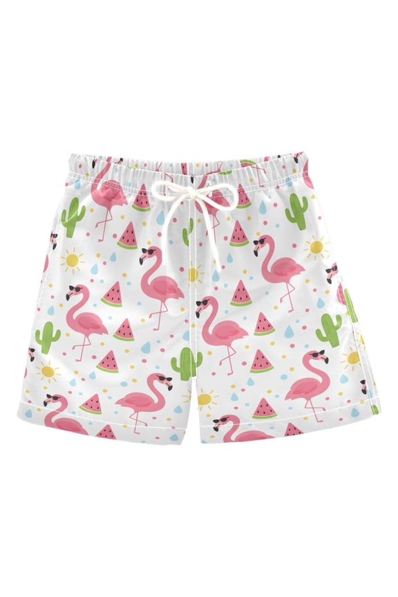Boy Swim Trunks Flamingo Watermelon Bathing Beach Board Shorts 4T
