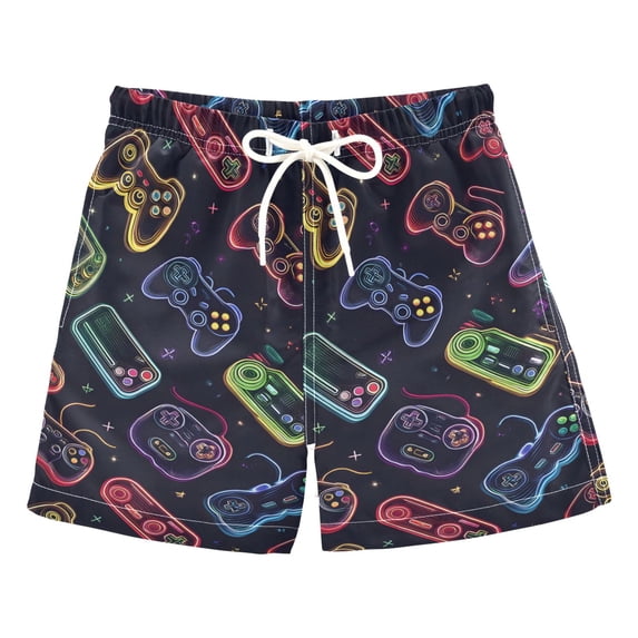 joogoo Boy Swim Trunks Game Controller Bathing Beach Board Shorts L