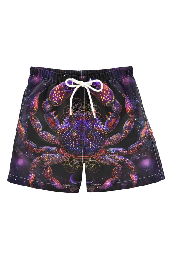 Boy Swim Trunks Glitter Crab Bathing Beach Board Shorts 4T