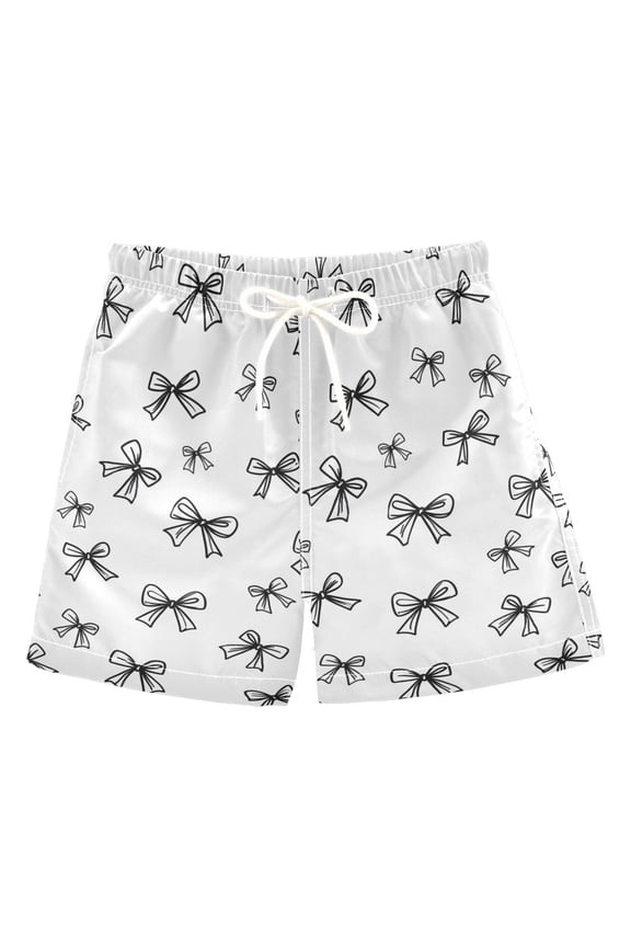 Boy Swim Trunks Line Bows Bathing Beach Board Shorts 4T