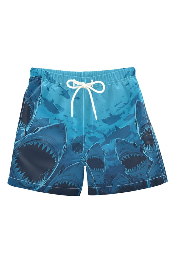 Boy Swim Trunks Sharks Group Bathing Beach Board Shorts 4T