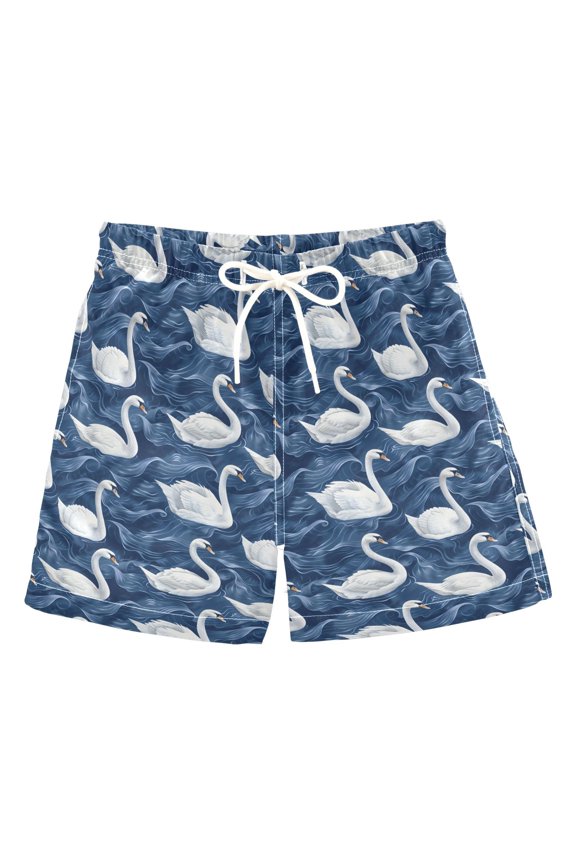 Boy Swim Trunks Swans Bathing Beach Board Shorts 2T