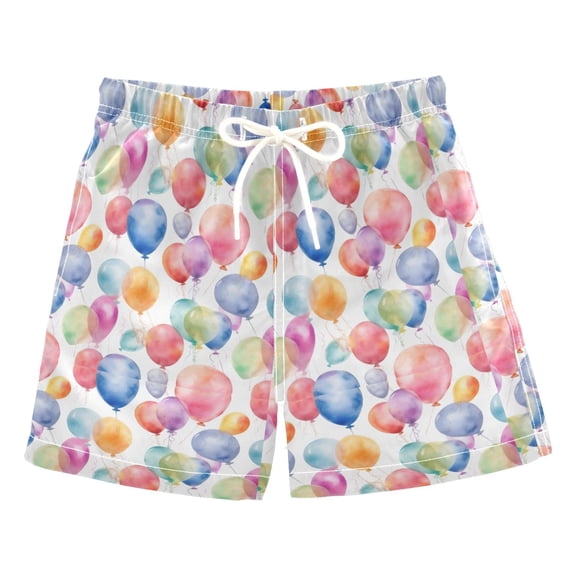 joogoo Boys Swim Trunks Balloons Beach Board Shorts Drawstring Swimsuit L