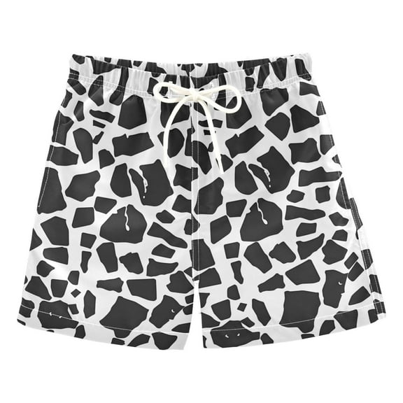 joogoo Boys Swim Trunks Black Graffiti Beach Board Shorts Drawstring Swimsuit 4T