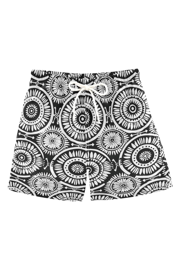 Boys Swim Trunks Bohomia Texture Beach Board Shorts Drawstring Swimsuit 2T