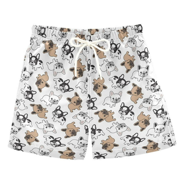 joogoo Boys Swim Trunks Cartoon Bulldogs Beach Board Shorts Drawstring Swimsuit 2T