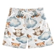 thumbnail image 1 of joogoo Boys Swim Trunks Cartoon Cute Fox Owl Clouds Beach Board Shorts Drawstring Swimsuit 2T, 1 of 6