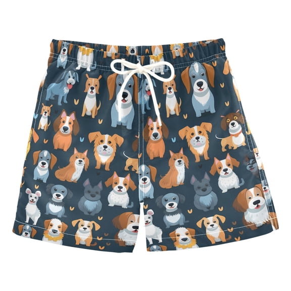 joogoo Boys Swim Trunks Cartoon Dogs Different Beach Board Shorts Drawstring Swimsuit XS
