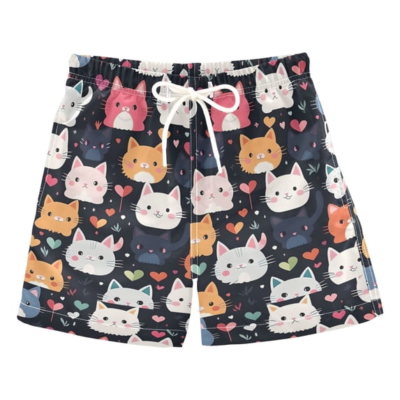 joogoo Boys Swim Trunks Cats Animals Beach Board Shorts Drawstring Swimsuit XL