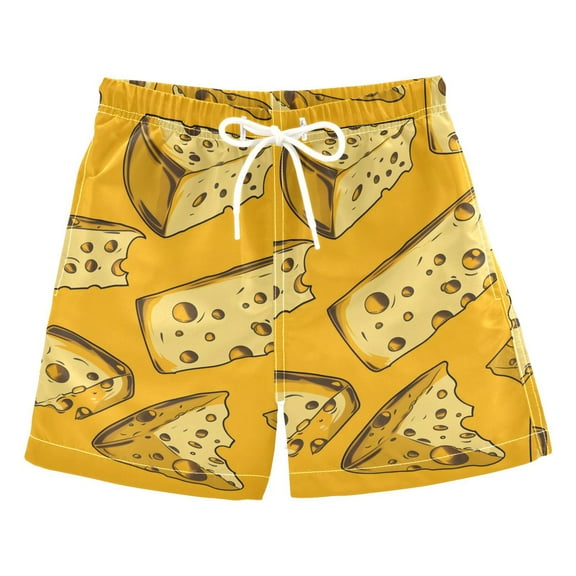 joogoo Boys Swim Trunks Cheese Beach Board Shorts Drawstring Swimsuit S