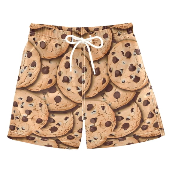 joogoo Boys Swim Trunks Chocolate Cookies Beach Board Shorts Drawstring Swimsuit 5T