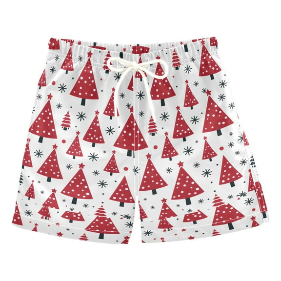 joogoo Boys Swim Trunks Christmas Trees Beach Board Shorts Drawstring Swimsuit 5T