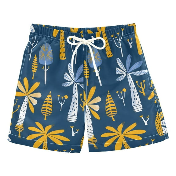 joogoo Boys Swim Trunks Coconut Tree Beach Board Shorts Drawstring Swimsuit 4T