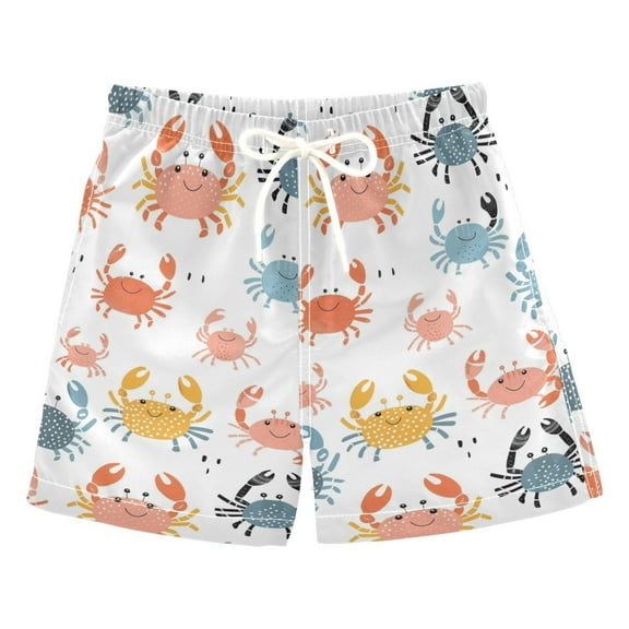 joogoo Boys Swim Trunks Crabs Beach Board Shorts Drawstring Swimsuit 5T