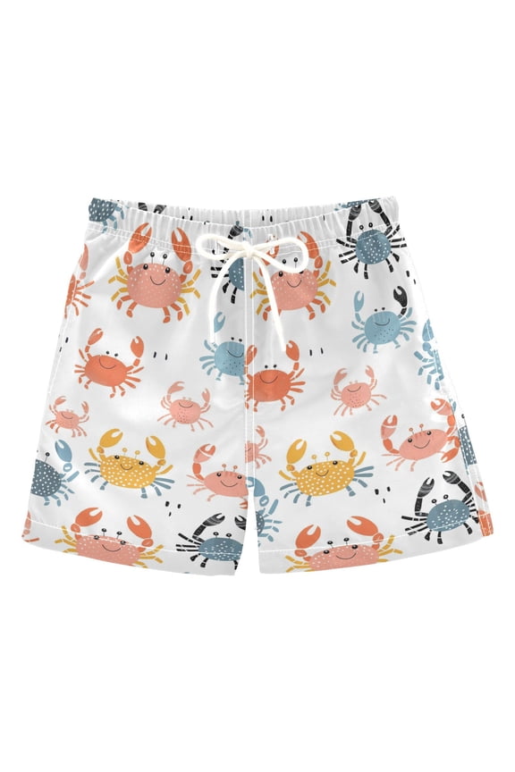 Boys Swim Trunks Crabs Beach Board Shorts Drawstring Swimsuit M