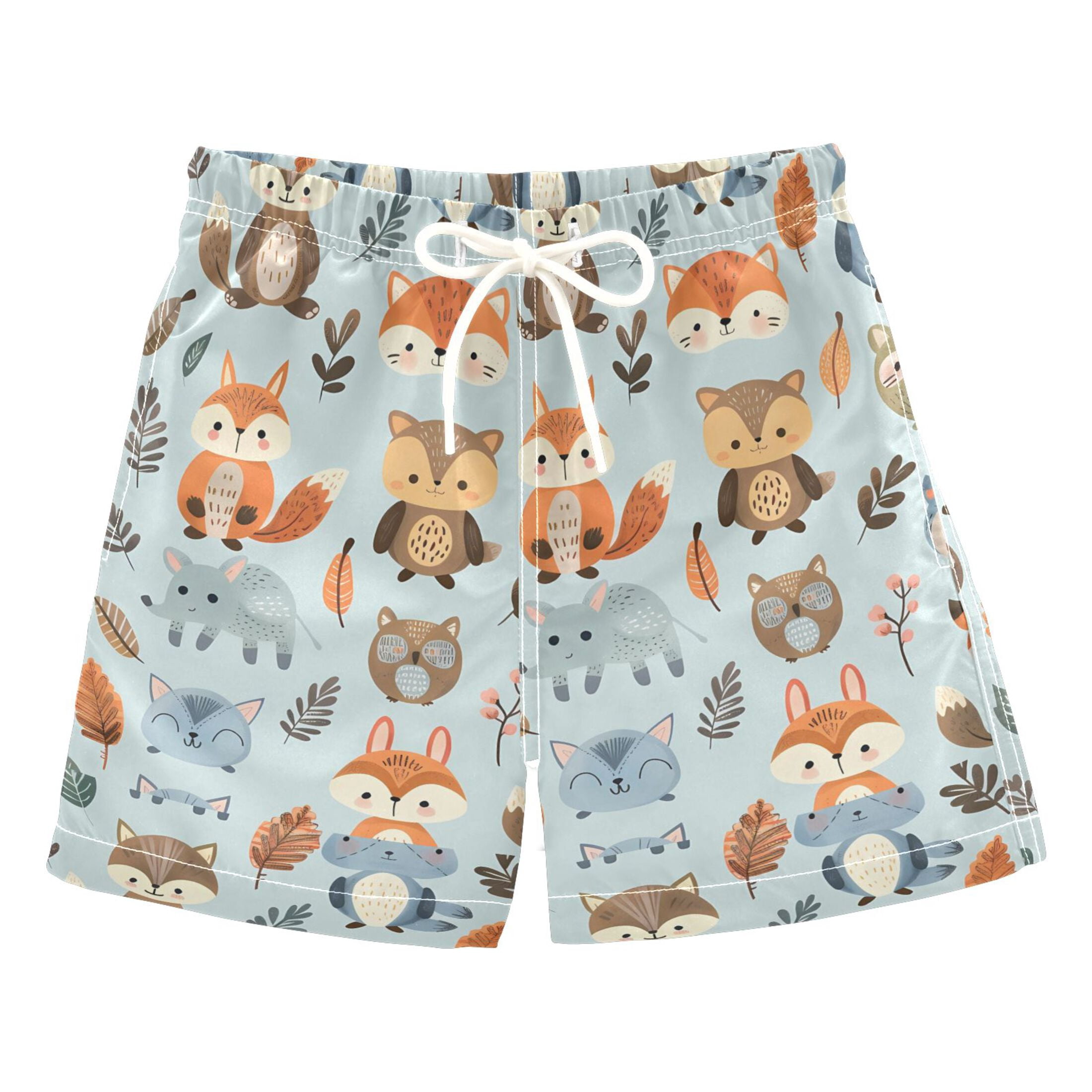 Funtasia Too Boys Blue Striped Swim Trunks - Whales main image 1