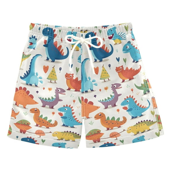 joogoo Boys Swim Trunks Cute Dinosaurs Cartoon Beach Board Shorts Drawstring Swimsuit 2T