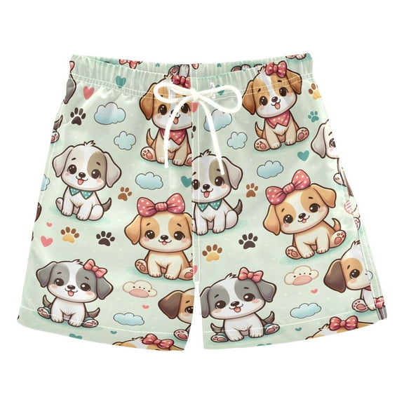 joogoo Boys Swim Trunks Cute Dog and Cloud Beach Board Shorts Drawstring Swimsuit 3T