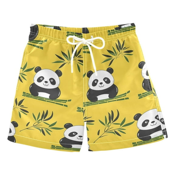 joogoo Boys Swim Trunks Cute Pandas Beach Board Shorts Drawstring Swimsuit 2T