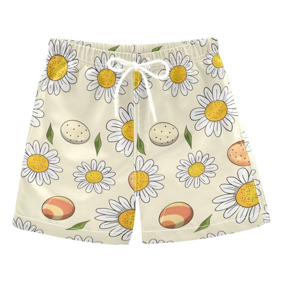 joogoo Boys Swim Trunks Daisy Flower Floral Beach Board Shorts Drawstring Swimsuit 5T