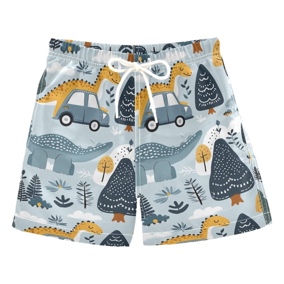 joogoo Boys Swim Trunks Dinosaur Cartoon Beach Board Shorts Drawstring Swimsuit 2T