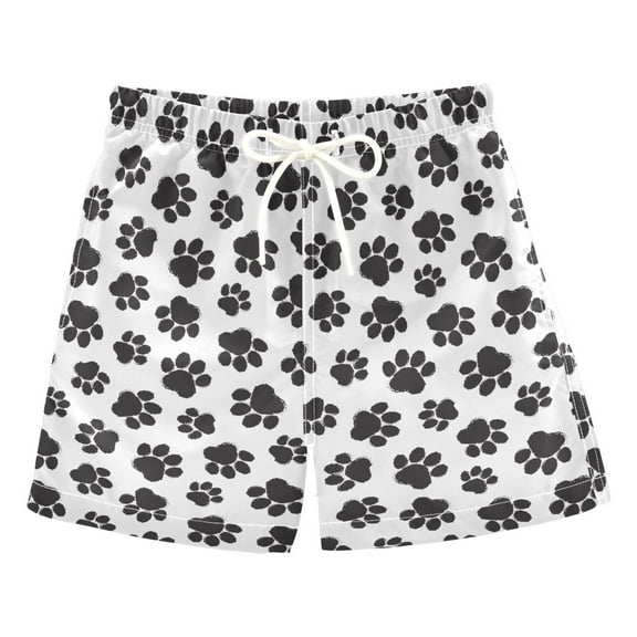 joogoo Boys Swim Trunks Dog Footprint Beach Board Shorts Drawstring Swimsuit 4T