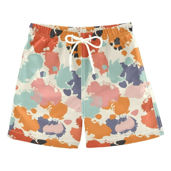 joogoo Boys Swim Trunks Doodle Spots Beach Board Shorts Drawstring Swimsuit 4T