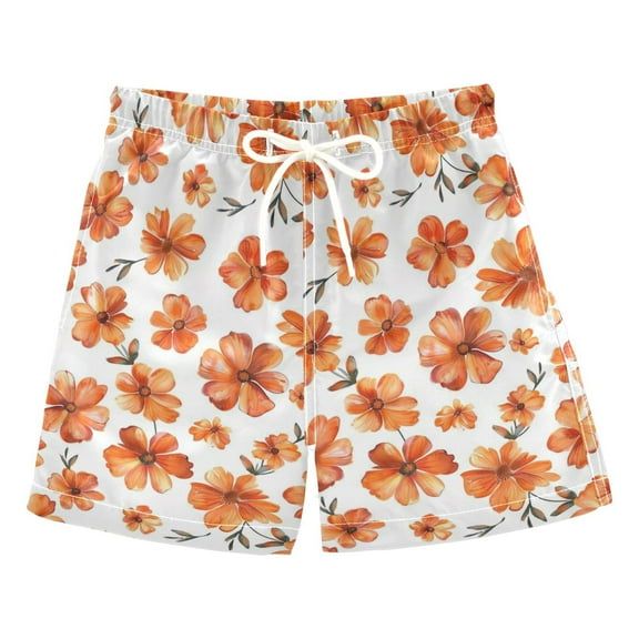 joogoo Boys Swim Trunks Flowers Beach Board Shorts Drawstring Swimsuit 5T