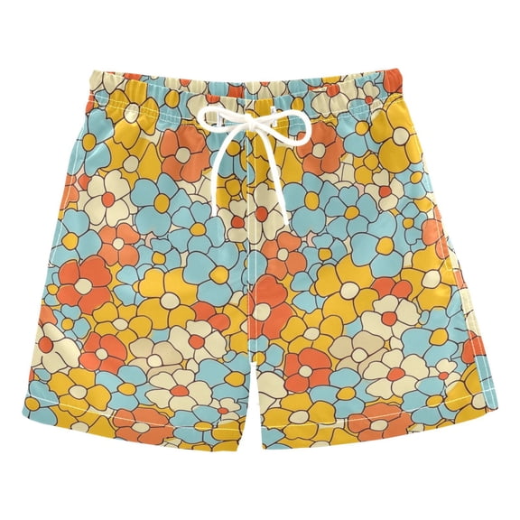 joogoo Boys Swim Trunks Flowers Floral Beach Board Shorts Drawstring Swimsuit 2T