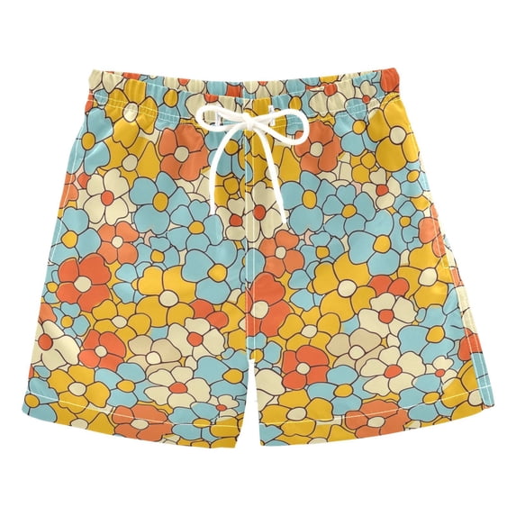 joogoo Boys Swim Trunks Flowers Floral Beach Board Shorts Drawstring Swimsuit 3T