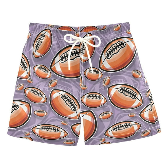 joogoo Boys Swim Trunks Football Balls Beach Board Shorts Drawstring Swimsuit 4T