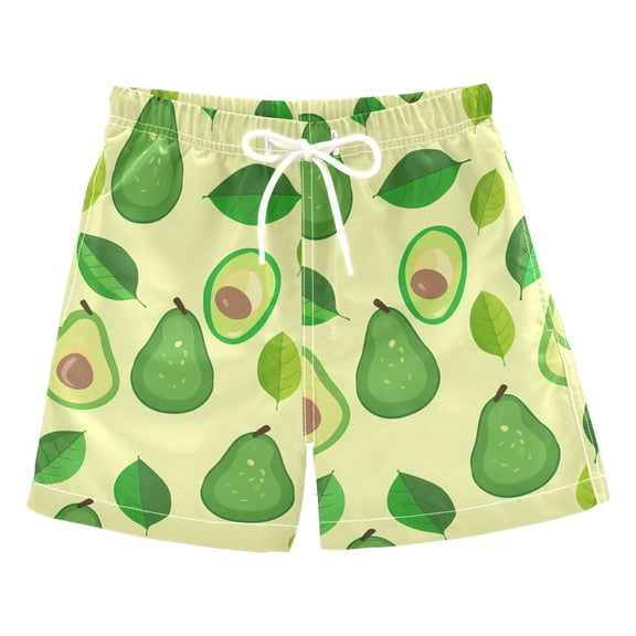joogoo Boys Swim Trunks Green Avocado Beach Board Shorts Drawstring Swimsuit 3T