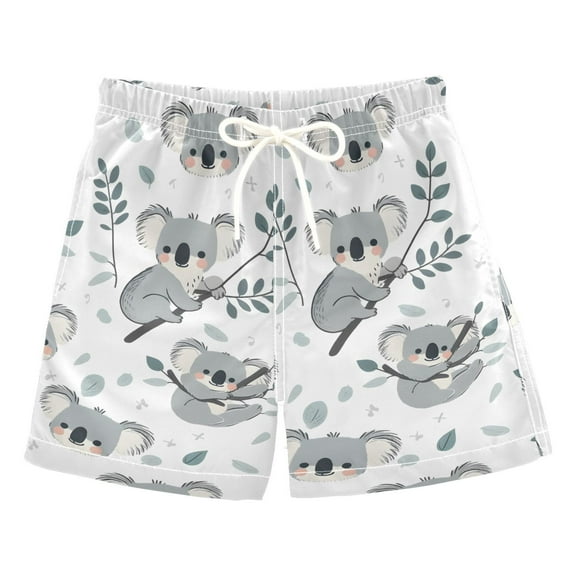 joogoo Boys Swim Trunks Koala on Branch Beach Board Shorts Drawstring Swimsuit XS