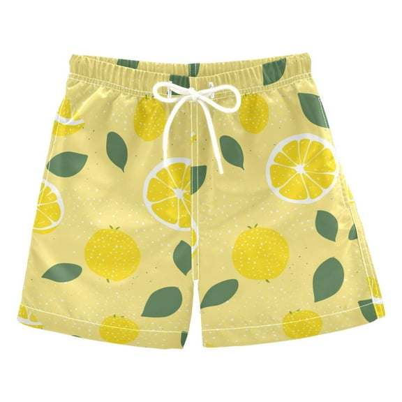 joogoo Boys Swim Trunks Lemon Beach Board Shorts Drawstring Swimsuit XS
