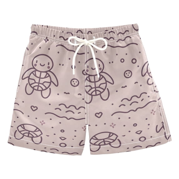 joogoo Boys Swim Trunks Line Turtle Beach Board Shorts Drawstring Swimsuit 4T