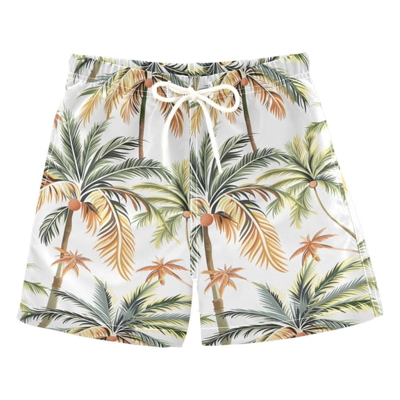 joogoo Boys Swim Trunks Palm Tree Tropical Beach Board Shorts Drawstring Swimsuit 5T