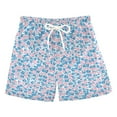 thumbnail image 1 of joogoo Boys Swim Trunks Pink and Blue Floral Beach Board Shorts Drawstring Swimsuit 3T, 1 of 6