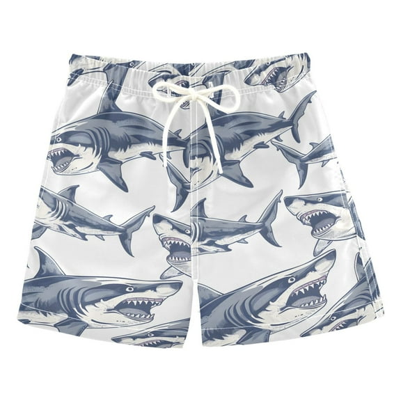 joogoo Boys Swim Trunks Shark Beach Board Shorts Drawstring Swimsuit 5T