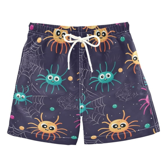 joogoo Boys Swim Trunks Spiders Cute Cartoon Beach Board Shorts Drawstring Swimsuit 3T