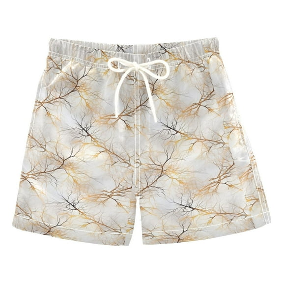 joogoo Boys Swim Trunks Trees Branch Beach Board Shorts Drawstring Swimsuit 2T