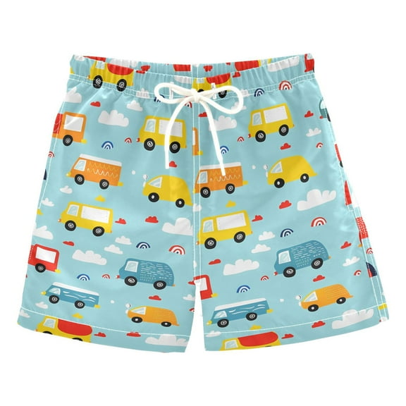 joogoo Boys Swim Trunks Trucks Beach Board Shorts Drawstring Swimsuit 2T