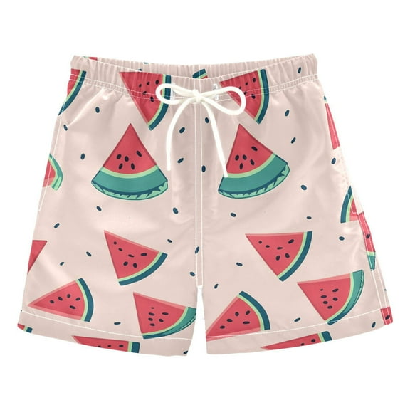 joogoo Boys Swim Trunks Watermelons Fruits Beach Board Shorts Drawstring Swimsuit 3T