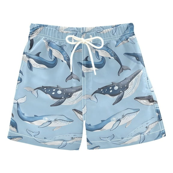 joogoo Boys Swim Trunks Whales Beach Board Shorts Drawstring Swimsuit 5T